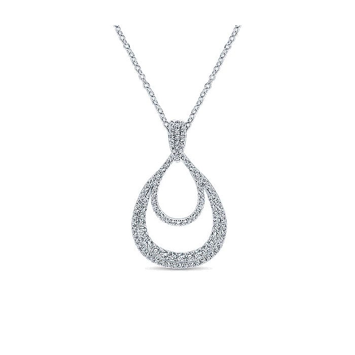 14k White Gold Diamond Fashion Necklace