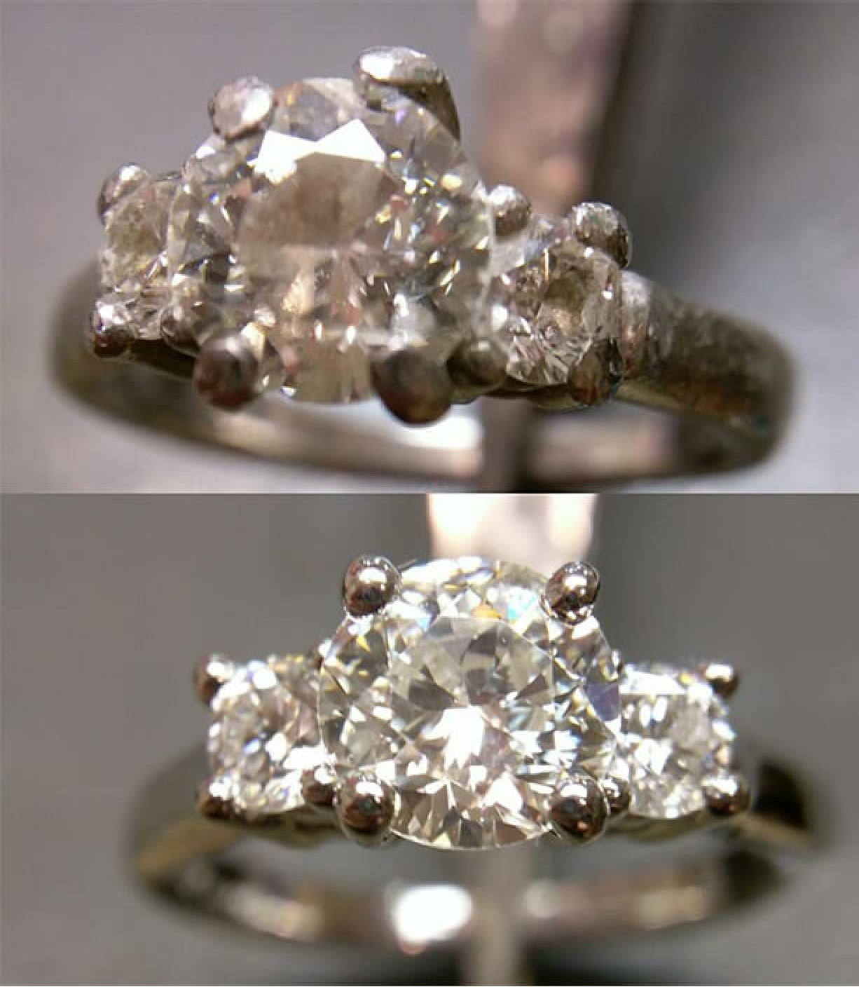 Before and After Three Stone Ring
